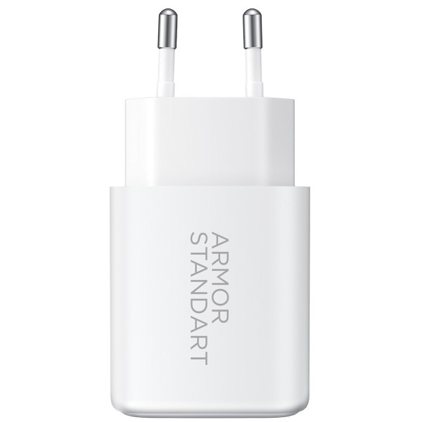 Фото - Мережевий зарядний пристрій Armorstandart Poweraze 20W GaN Type-C + USB-A White (ARM87066)