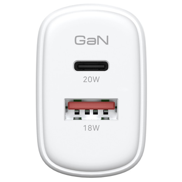 Фото - Мережевий зарядний пристрій Armorstandart Poweraze 20W GaN Type-C + USB-A White (ARM87066)