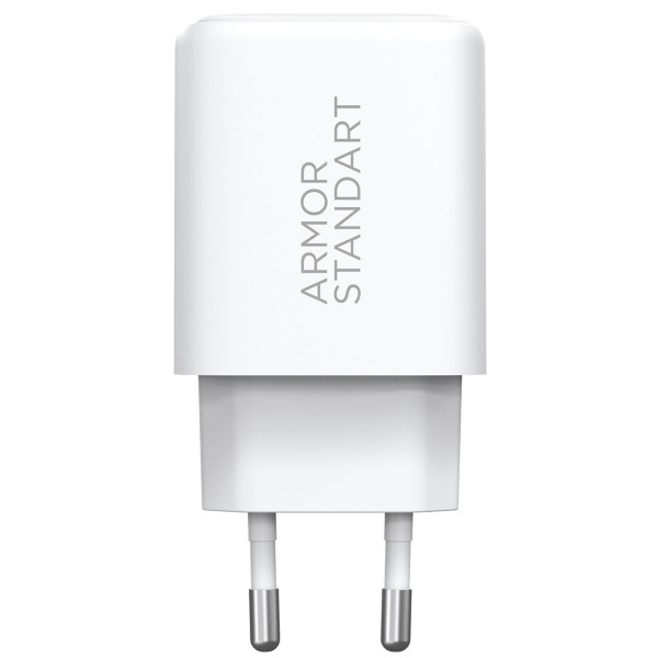 Фото - Мережевий зарядний пристрій Armorstandart Poweraze 25W GaN Type-C + USB-A White (ARM87067)