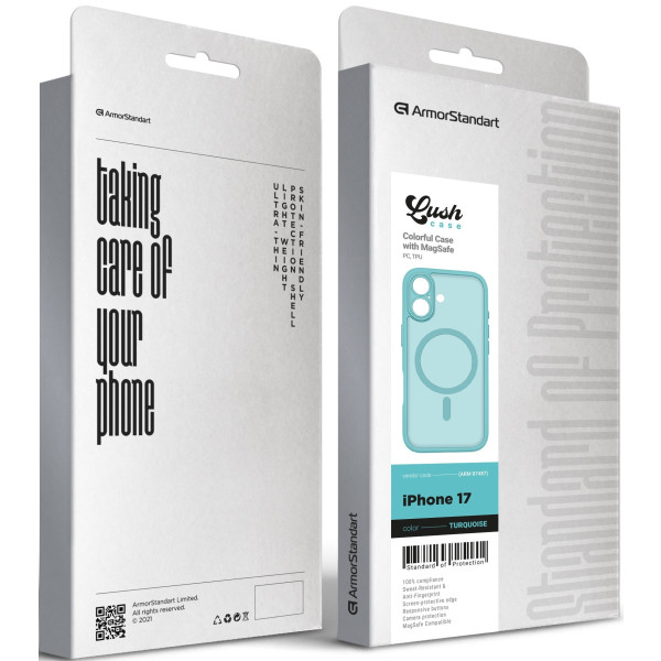 Фото - Чохол для смартфону Armorstandart Lush MagCase for Apple iPhone 17 Turquoise (ARM87487)