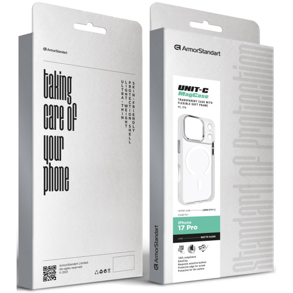 Фото - Чохол для смартфону Armorstandart Unit-C MagCase for Apple iPhone 17 Pro Matte Clear (ARM87911)