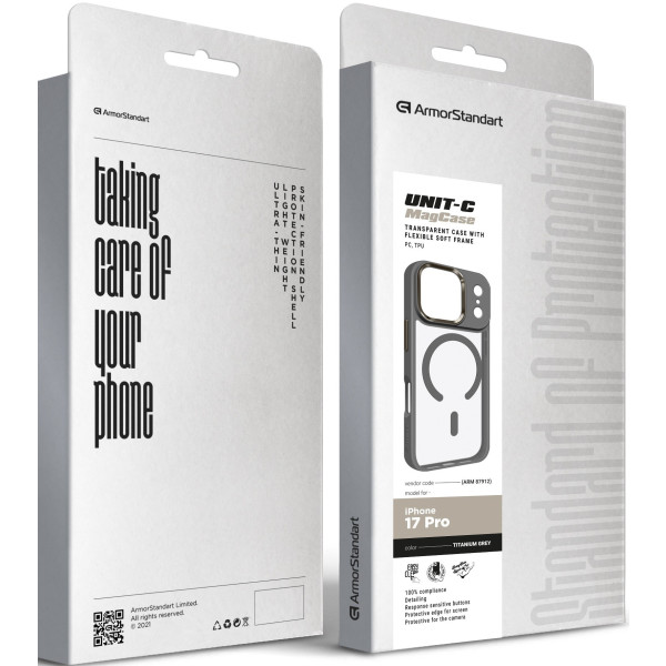 Фото - Чохол для смартфону Armorstandart Unit-C MagCase for Apple iPhone 17 Pro Titanium Grey (ARM87912)