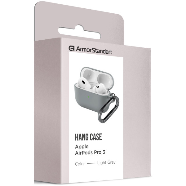 Фото - Чохол для навушників Armorstandart Hang Case for Apple AirPods Pro 3 Light Grey (ARM88275)