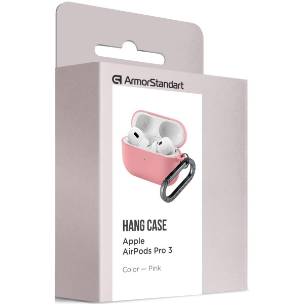 Фото - Чохол для навушників Armorstandart Hang Case for Apple AirPods Pro 3 Pink (ARM88280)