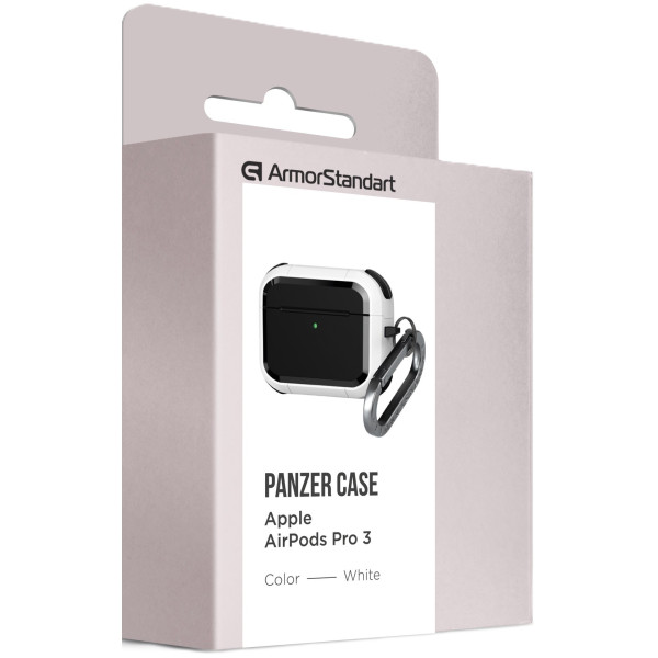 Фото - Чохол для навушників Armorstandart Panzer for Apple Airpods Pro 3 White (ARM88290)