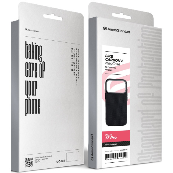 Фото - Чехол для смартфона Armorstandart LikeCarbon2 MagCase for Apple iPhone 17 Pro Kevlar Black (ARM88378)