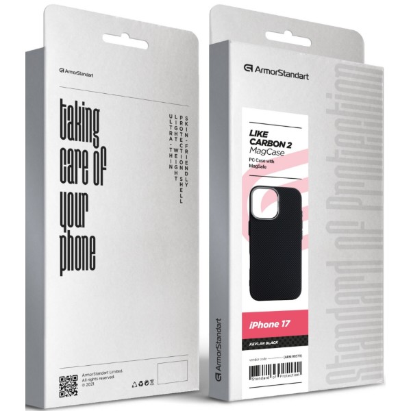 Фото - Чохол для смартфону Armorstandart LikeCarbon2 MagCase for Apple iPhone 17 Kevlar Black (ARM88379)