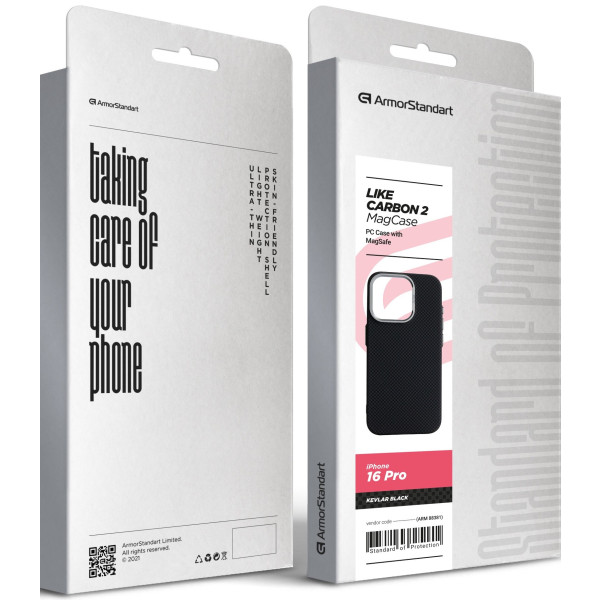 Фото - Чохол для смартфону Armorstandart LikeCarbon2 MagCase for Apple iPhone 16 Pro Kevlar Black (ARM88381)