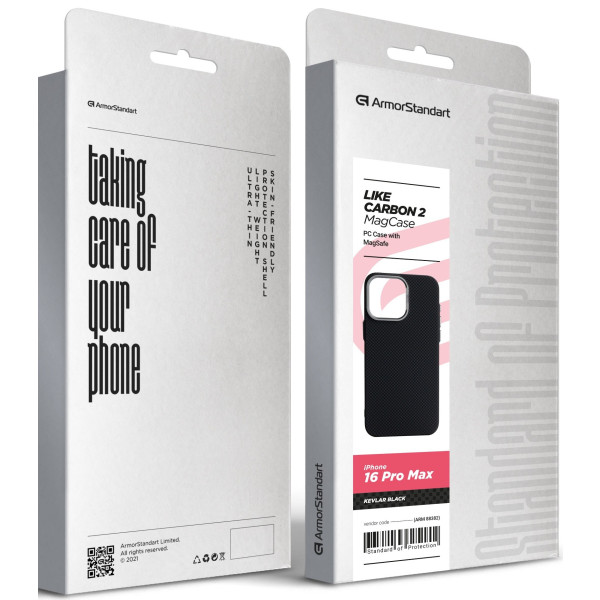 Фото - Чохол для смартфону Armorstandart LikeCarbon2 MagCase for Apple iPhone 16 Pro Max Kevlar Black (ARM88382)