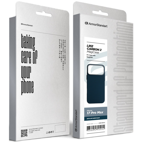 Фото - Чохол для смартфону Armorstandart LikeCarbon2 MagCase for Apple iPhone 17 Pro Max Kevlar Dark Blue (ARM88553)