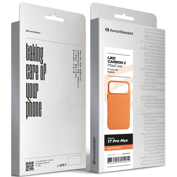 Фото - Чохол для смартфону Armorstandart LikeCarbon2 MagCase for Apple iPhone 17 Pro Max Kevlar Orange (ARM88555)