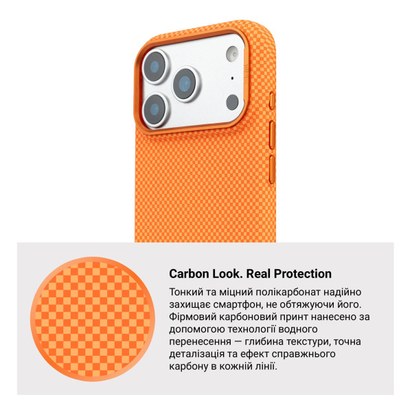 Фото - Чохол для смартфону Armorstandart LikeCarbon2 MagCase for Apple iPhone 17 Pro Kevlar Orange (ARM88556)