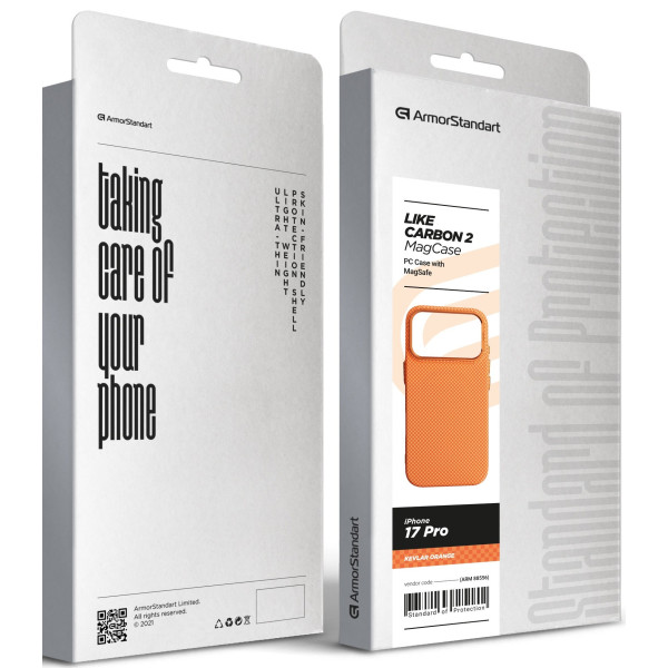 Фото - Чохол для смартфону Armorstandart LikeCarbon2 MagCase for Apple iPhone 17 Pro Kevlar Orange (ARM88556)
