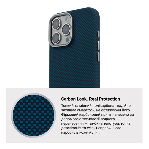 Фото - Чохол для смартфону Armorstandart LikeCarbon2 MagCase for Apple iPhone 16 Pro Max Kevlar Dark Blue (ARM88593)
