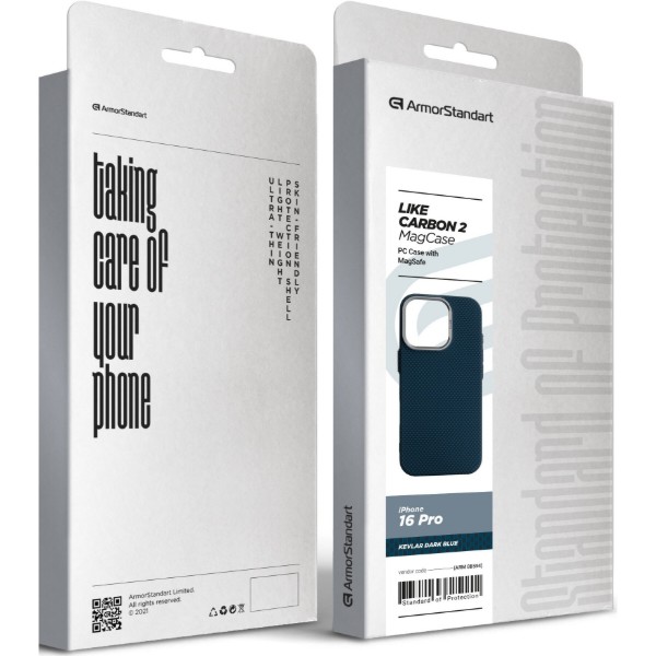 Фото - Чохол для смартфону Armorstandart LikeCarbon2 MagCase for Apple iPhone 16 Pro Kevlar Dark Blue (ARM88594)