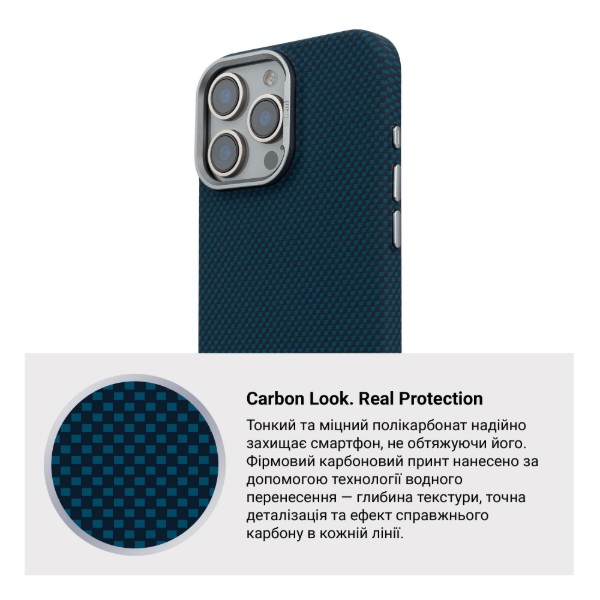 Фото - Чохол для смартфону Armorstandart LikeCarbon2 MagCase for Apple iPhone 16 Pro Kevlar Dark Blue (ARM88594)