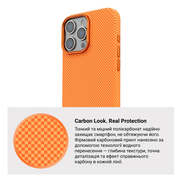 Фото - Чохол для смартфону Armorstandart LikeCarbon2 MagCase for Apple iPhone 16 Pro Max Kevlar Orange (ARM88595)