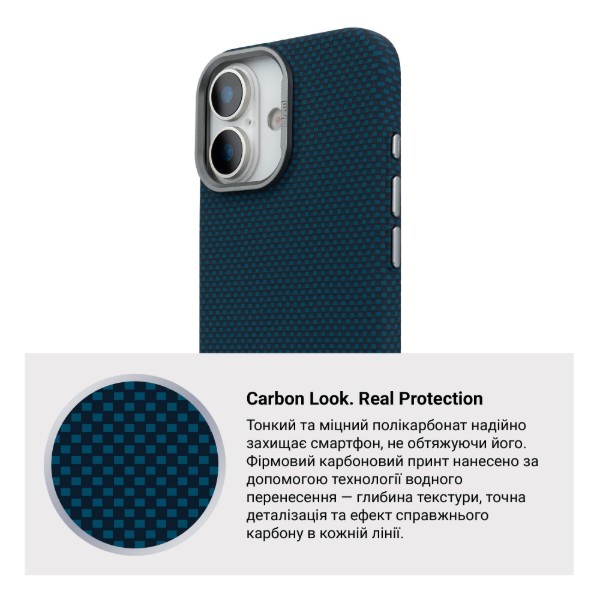 Фото - Чохол для смартфону Armorstandart LikeCarbon2 MagCase for Apple iPhone 17 Kevlar Dark Blue (ARM88613)