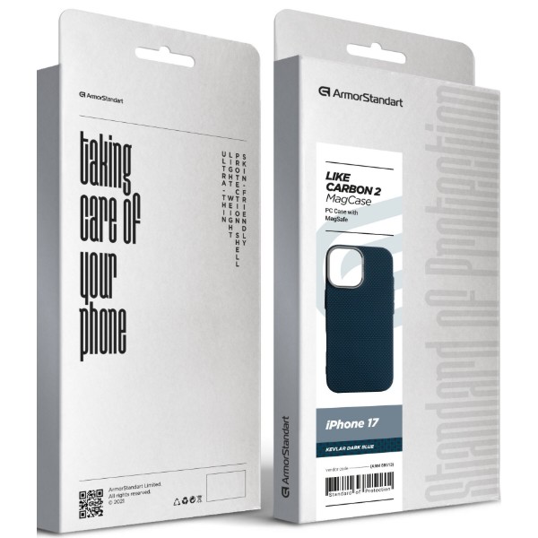 Фото - Чохол для смартфону Armorstandart LikeCarbon2 MagCase for Apple iPhone 17 Kevlar Dark Blue (ARM88613)