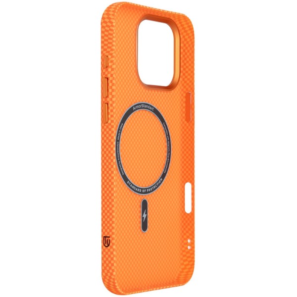 Фото - Чохол для смартфону Armorstandart LikeCarbon2 MagCase for Apple iPhone 17 Kevlar Orange (ARM88614)