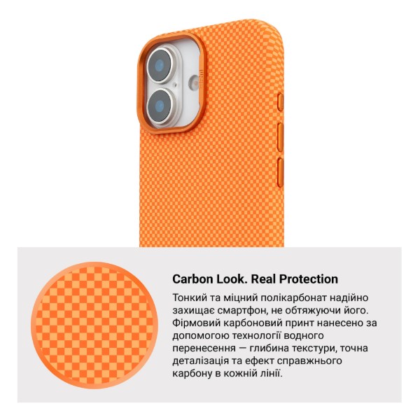 Фото - Чохол для смартфону Armorstandart LikeCarbon2 MagCase for Apple iPhone 17 Kevlar Orange (ARM88614)
