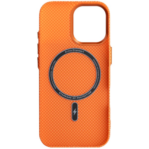Фото - Чохол для смартфону Armorstandart LikeCarbon2 MagCase for Apple iPhone 17 Kevlar Orange (ARM88614)