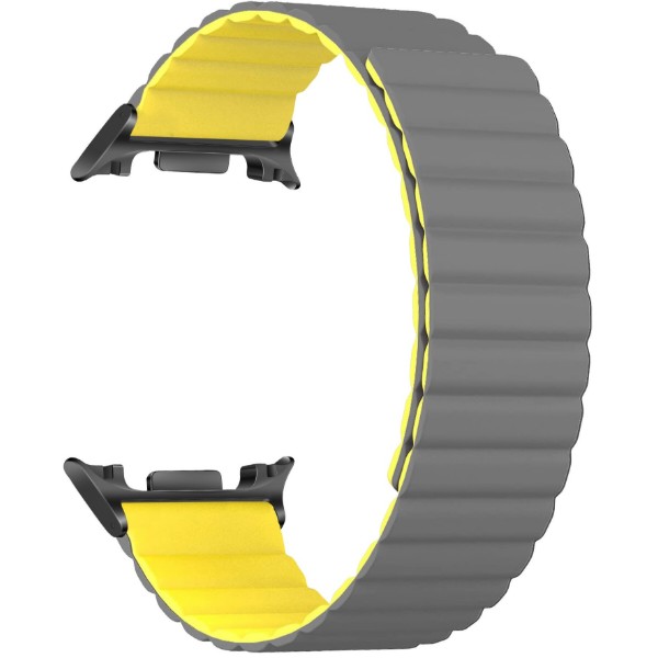 Фото - Ремінець для смарт-годинника Armorstandart MagLink 
for Samsung Galaxy Watch 9 / 9 Classic / 8 / 8 Classic Grey Yellow (black connector) (ARM88939)