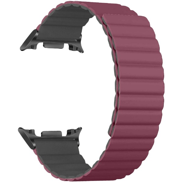 Фото - Ремінець для смарт-годинника Armorstandart MagLink 
for Samsung Galaxy Watch 9 / 9 Classic / 8 / 8 Classic Wine Red Grey (black connector) (ARM88941)