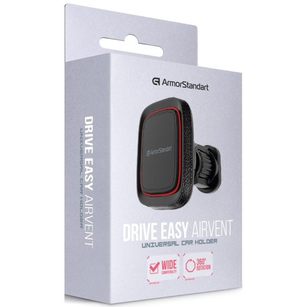 Фото - Автодержатель Armorstandart DriveEasy Airvent Leather Black (ARM89001)