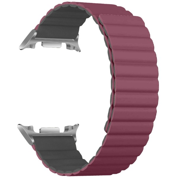 Фото - Ремінець для смарт-годинника Armorstandart MagLink 
for Samsung Galaxy Watch 9 / 9 Classic / 8 / 8 Classic Wine Red Grey (silver connector) (ARM89081)