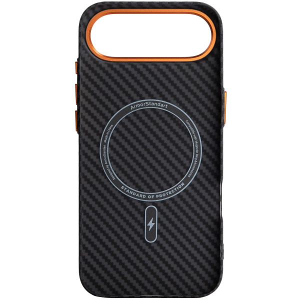 Фото - Чохол для смартфону Armorstandart LikeCarbon2 SE MagCase for Apple iPhone 17 Air Black Orange (ARM89155)