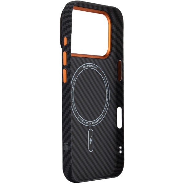 Фото - Чехол для смартфона Armorstandart LikeCarbon2 SE MagCase for Apple iPhone 17 Pro Max Black Orange (ARM89162)