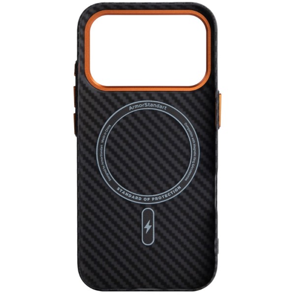 Фото - Чехол для смартфона Armorstandart LikeCarbon2 SE MagCase for Apple iPhone 17 Pro Max Black Orange (ARM89162)