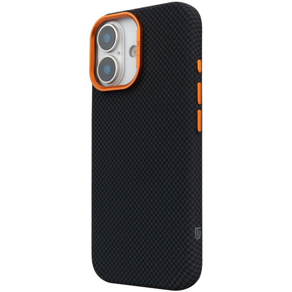 Фото - Чохол для смартфону Armorstandart LikeCarbon2 SE MagCase for Apple iPhone 17 Kevlar Black Orange (ARM89163)