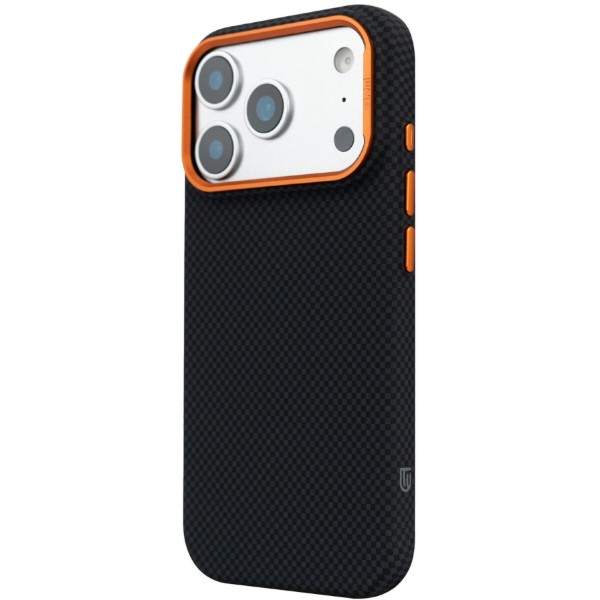 Фото - Чохол для смартфону Armorstandart LikeCarbon2 SE MagCase for Apple iPhone 17 Pro Kevlar Black Orange (ARM89164)