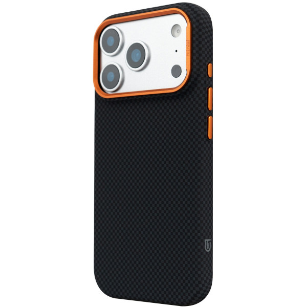 Фото - Чехол для смартфона Armorstandart LikeCarbon2 SE MagCase for Apple iPhone 17 Pro Max Kevlar Black Orange (ARM89165)