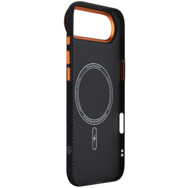 Фото - Чохол для смартфону Armorstandart LikeCarbon2 SE MagCase for Apple iPhone 17 Air Kevlar Black Orange (ARM89166)