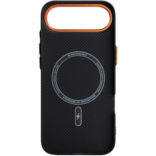 Фото - Чохол для смартфону Armorstandart LikeCarbon2 SE MagCase for Apple iPhone 17 Air Kevlar Black Orange (ARM89166)