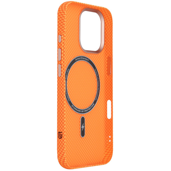 Фото - Чохол для смартфону Armorstandart LikeCarbon2 SE MagCase for Apple iPhone 17 Kevlar Orange Rose Gold (ARM89167)
