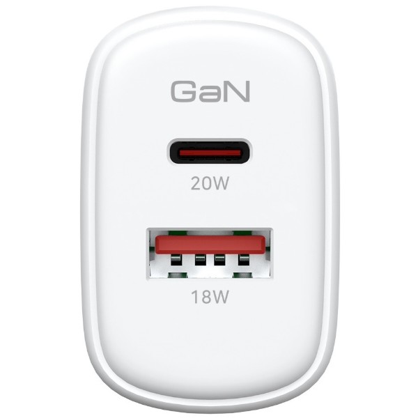 Фото - Сетевое зарядное устройство Armorstandart AR-T202WEU 20W GaN USB-C+ USB-A White (ARM89531)