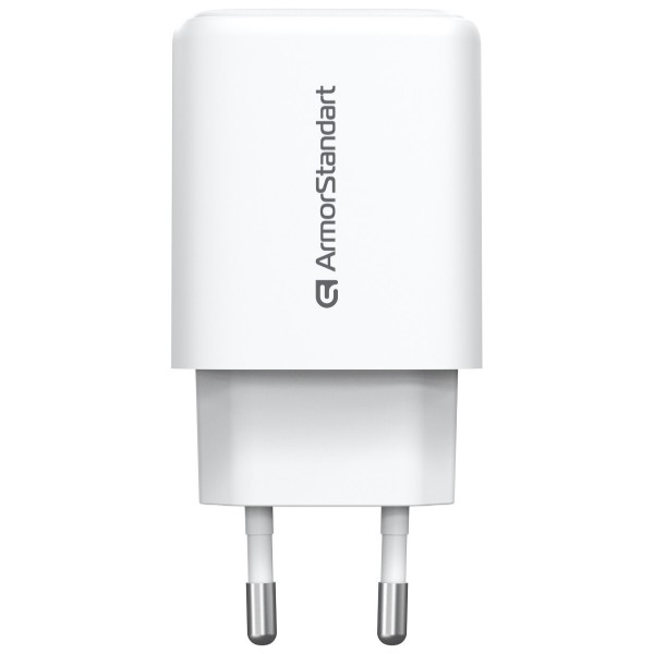 Фото - Сетевое зарядное устройство Armorstandart AR-T252WEU 25W GaN USB-C+ USB-A White (ARM89532)