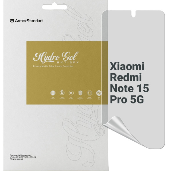 Фото - Защитная пленка для смартфона Armorstandart Anti-spy for Xiaomi Redmi Note 15 Pro 5G (ARM89650)