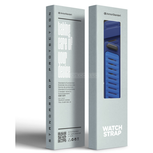 Фото - Ремінець для фітнес-браслета Armorstandart Silicone Tech for Whoop 5.0 / MG Dark Blue with Black (ARM90100)