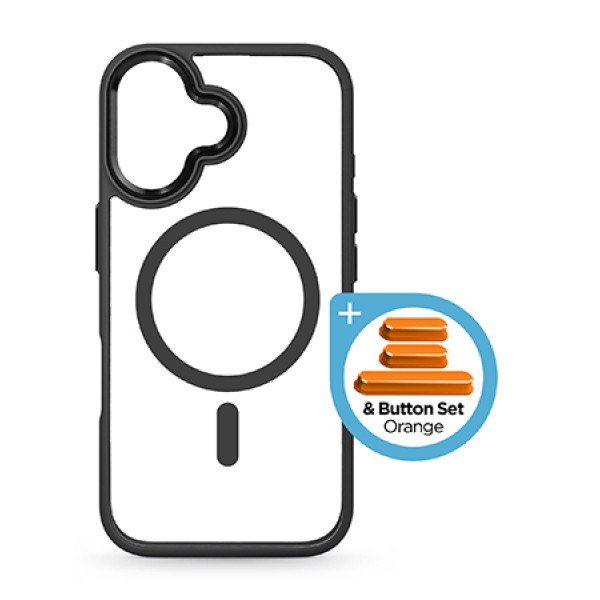 Фото - Чохол для смартфону Armorstandart Unit MagCase for Apple iPhone 17 Black + Orange Button Set (ARM90579)