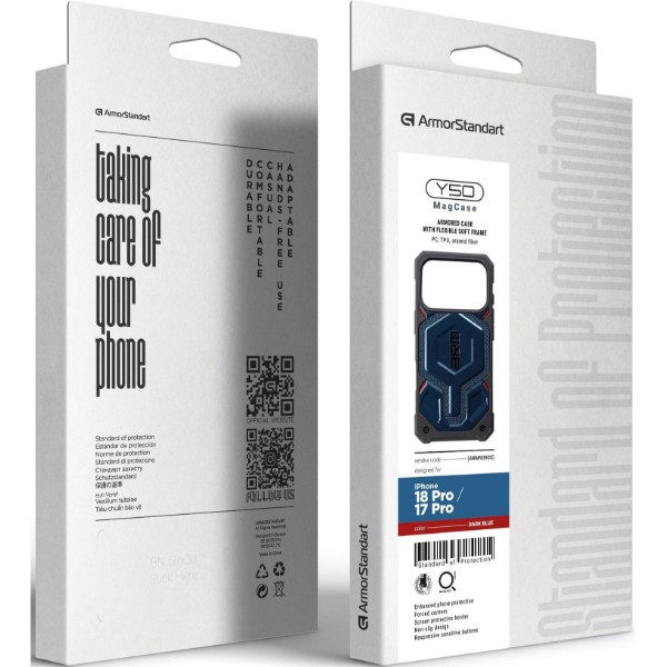 Фото - Чехол для смартфона Armorstandart Y50 MagCase for Apple iPhone 18 Pro / 17 Pro Dark Blue (ARM90905)