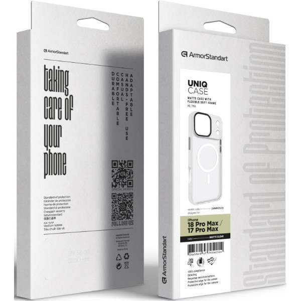 Фото - Чохол для смартфона Armorstandart Uniq MagCase for Apple iPhone 18 Pro Max / 17 Pro Max Matte Clear (ARM92323)