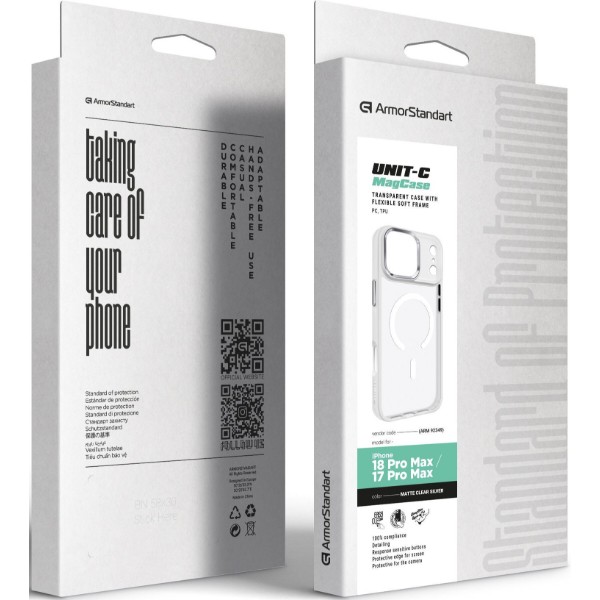 Фото - Чехол для смартфона Armorstandart Uniq MagCase for Apple iPhone 18 Pro Max / 17 Pro Max Matte Clear Silver (ARM92349)