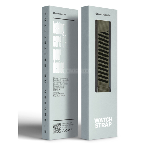 Фото - Ремінець для фітнес-браслета Armorstandart SuperKnit for Whoop 5.0 / MG Khaki with Silver (ARM90103)