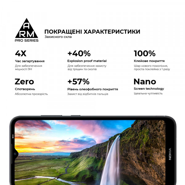 Фото - Защитное стекло для смартфона Armorstandart Pro for Nokia С20 Black 0.33mm (ARM58809)