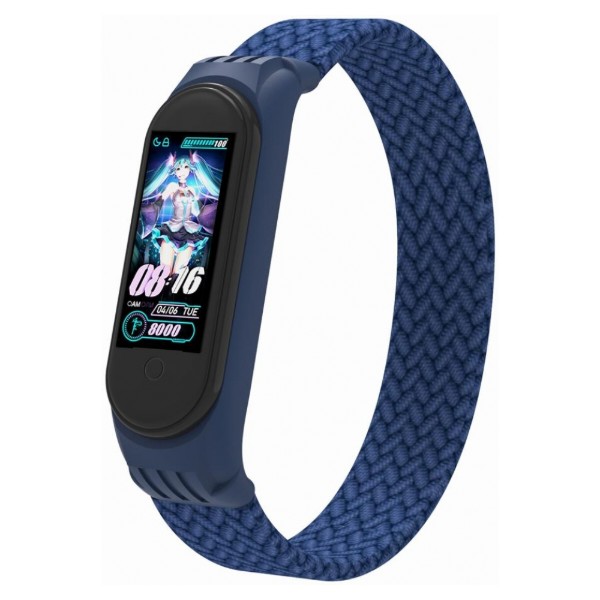 Фото - Ремінець для фітнес-браслету Armorstandart Braided Solo Loop for Xiaomi Mi Band 7/6/5/4 Blue size S (ARM59178)